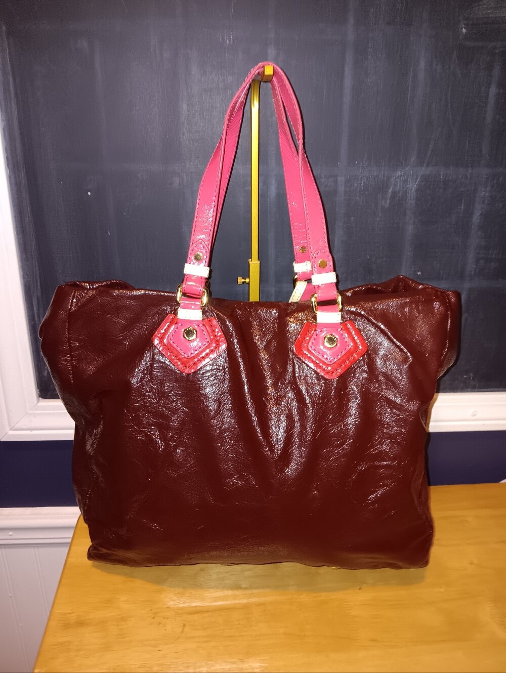 Marc Jacobs Rare Color Leather Tote Bag With Matching Pouch - Picture 2 of 5